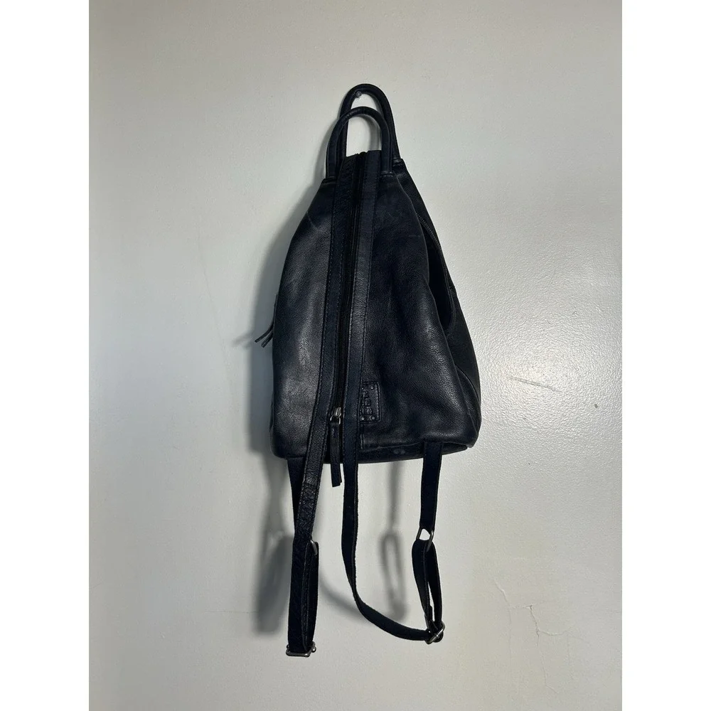 Free People Black Leather Backpack Satchel
